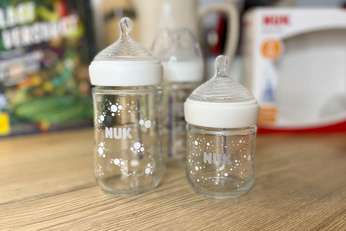 NUK Nature Sense Set 3 Glasflaschen + Beruhigungssauger 0+