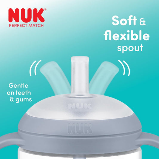 NUK Perfect Match Trinklernbecher Strohhalme 8m+ x2