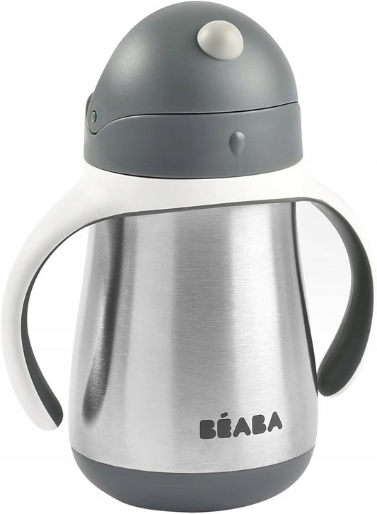 BEABA tazza antigoccia con cannuccia IN ACCIAIO 250 ml