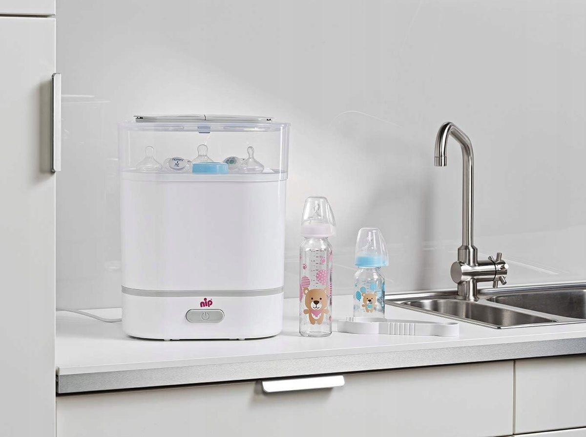 NIP 3-in-1 Sterilisator Flaschenwärmer Dampfgarer + Zange