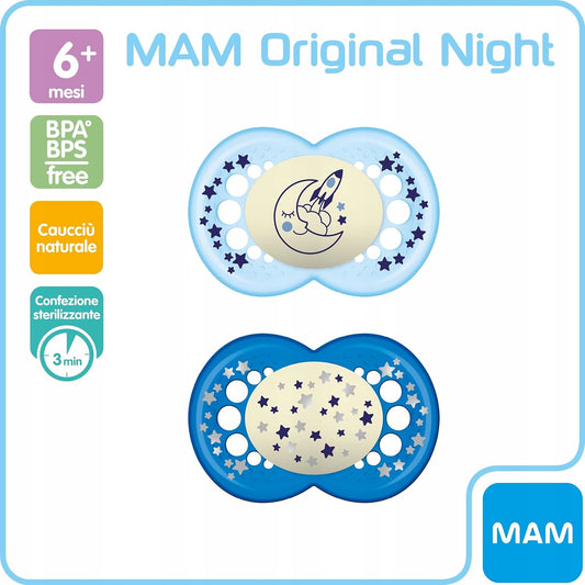 MAM ORIGINAL NIGHT Beruhigungsschnuller x2 6m+ LATEX – Produktfoto 2