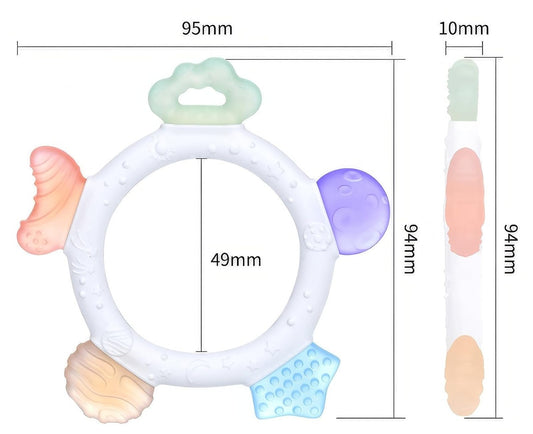 AKOLIK ultra puha szilikon rágóka masszírozó 9,5 cm 3 hó+