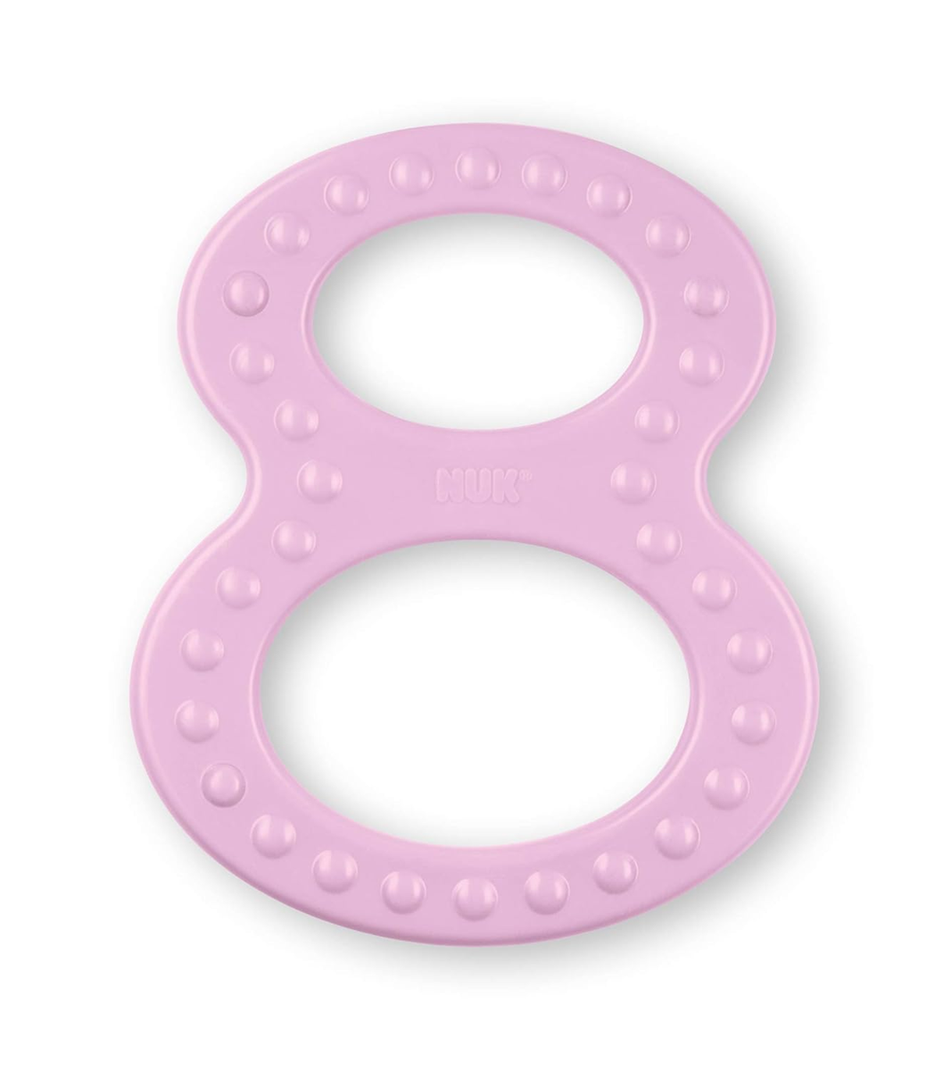 NUK Silikon-Beißring 2 Stück 6,5 x 8 cm 0 +