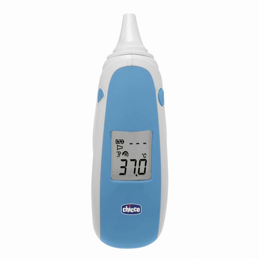 CHICCO Comfort Quick berührungsloses Ohrthermometer + 20 Aufsätze und Etui – Produktbild 2