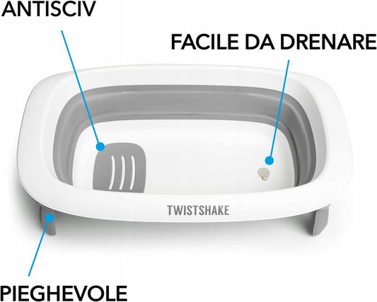 TWISTSHAKE Badewanne kompakt, faltbar + Einsatz + Spülbecher