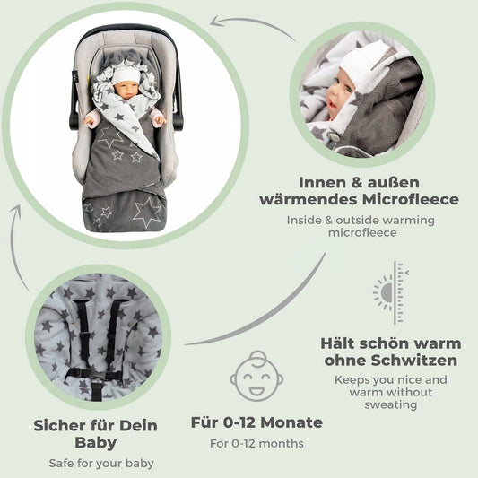 LILLY&BEN otulacz kocyk do fotelika wózka POLAROWY na pasy – zdjęcie produktu 2