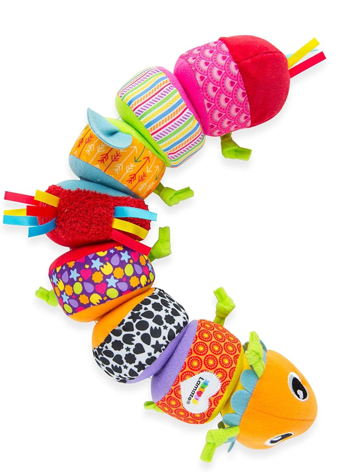 LAMAZE Mix & Match Raupe sensorisch mit Rassel 8-teilig Klettverschluss 44 cm