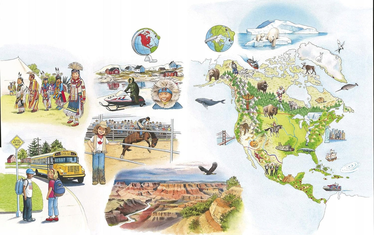 RAVENSBURGER TIPTOI atlas do długopisu interaktywnego WERSJA FRANCUSKA, mapa Ameryki Północnej