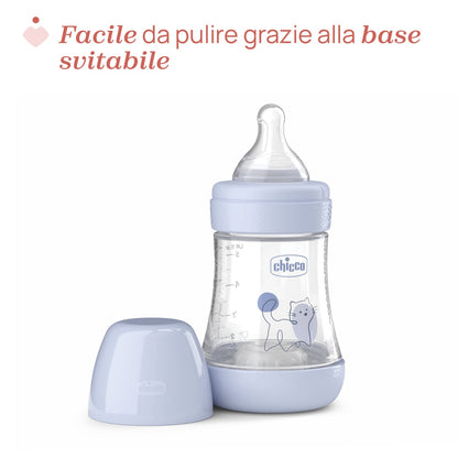 Chicco Perfect5 Flasche 150 ml, langsamer Durchfluss, blau, 0m