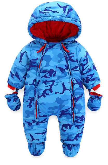 VINE Winteroverall mit Kapuze 9-12 Monate + Handschuhe Schuhe