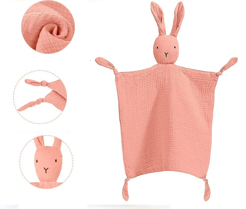 VICLOON Baumwoll-Kuscheldecke HASE 31 x 31 cm