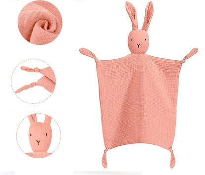 VICLOON Baumwoll-Kuscheldecke HASE 31 x 31 cm