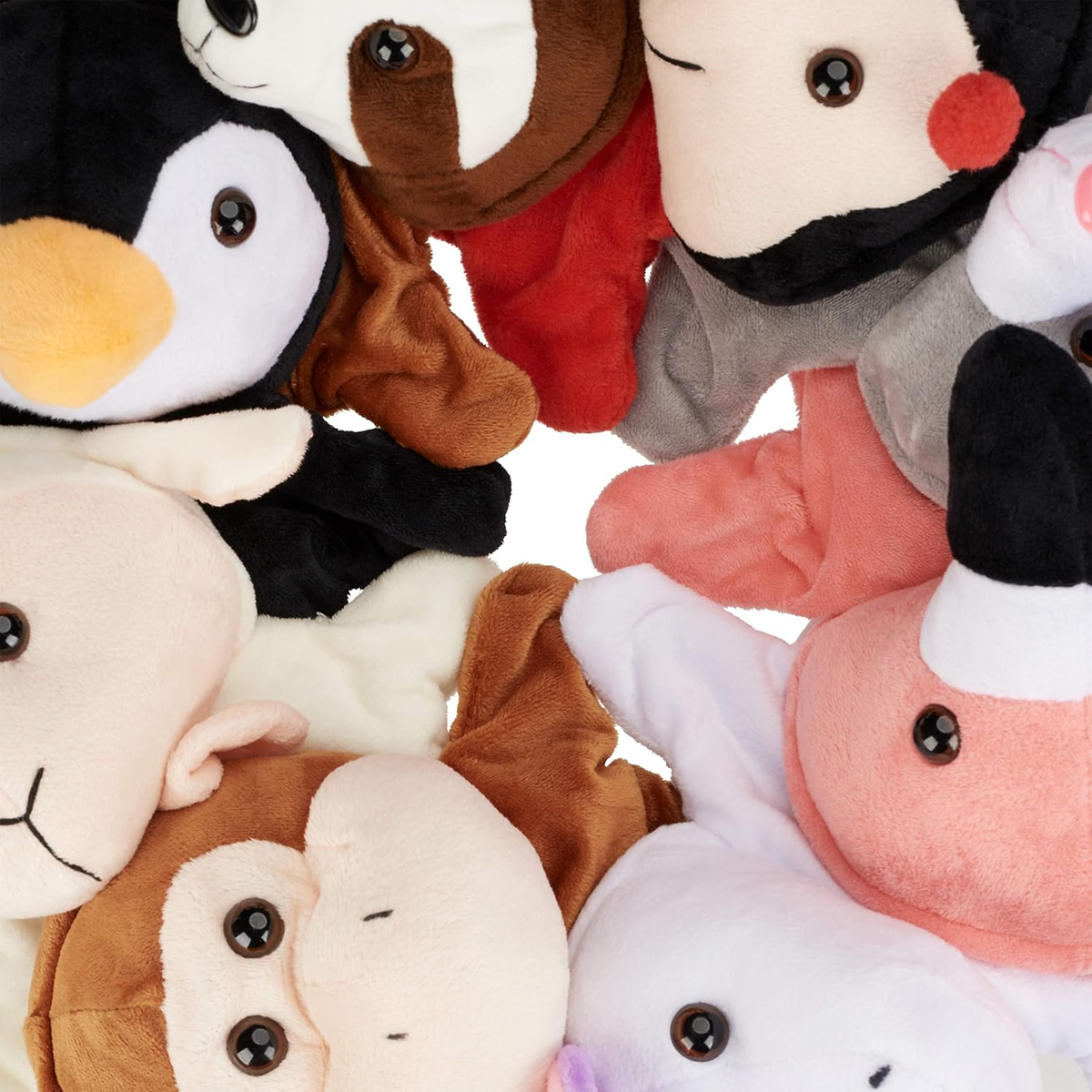 RELAXDAYS Plüsch-Handpuppen 8 Stück für Rollenspiele