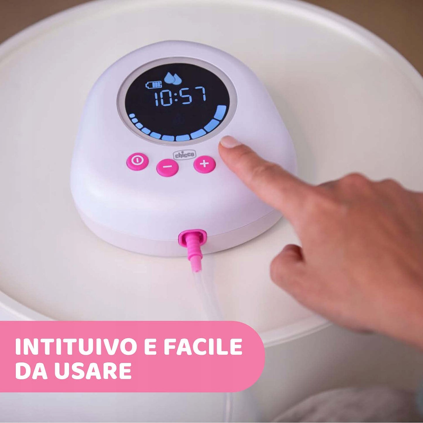 CHICCO Naturally laktator elektryczny różowy