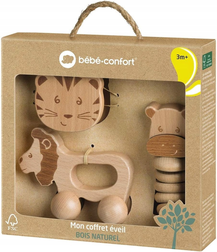 BEBE CONFORT Holzspielzeug-Set mit Rasseln 3 m+