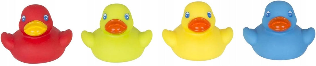 PLAYGRO Bright Baby Duckies Badeenten aus Gummi ab 6 Monate 4 Stück