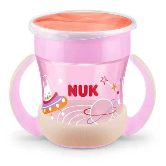 NUK Mini Magic Cup auslaufsicherer 360°-Trinklernbecher, 160 ml, ab 6 Monaten, leuchtet im Dunkeln