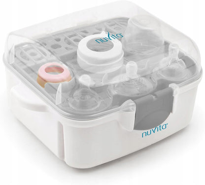 NUVITA 1085 Mikrowellensterilisator für 3 Flaschen und Zubehör
