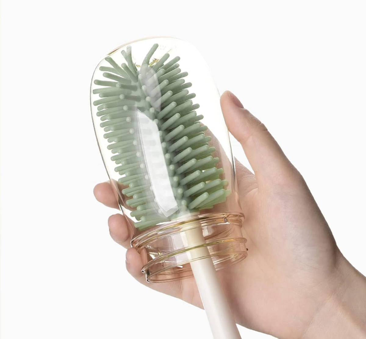 BEBAMOUR 3-in-1 Silikon-Reinigungsbürsten für Flaschen, Sauger, Strohhalme 32cm