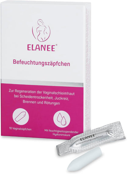 ELANEE feuchtigkeitsspendende Vaginalzäpfchen ohne Hormone x10