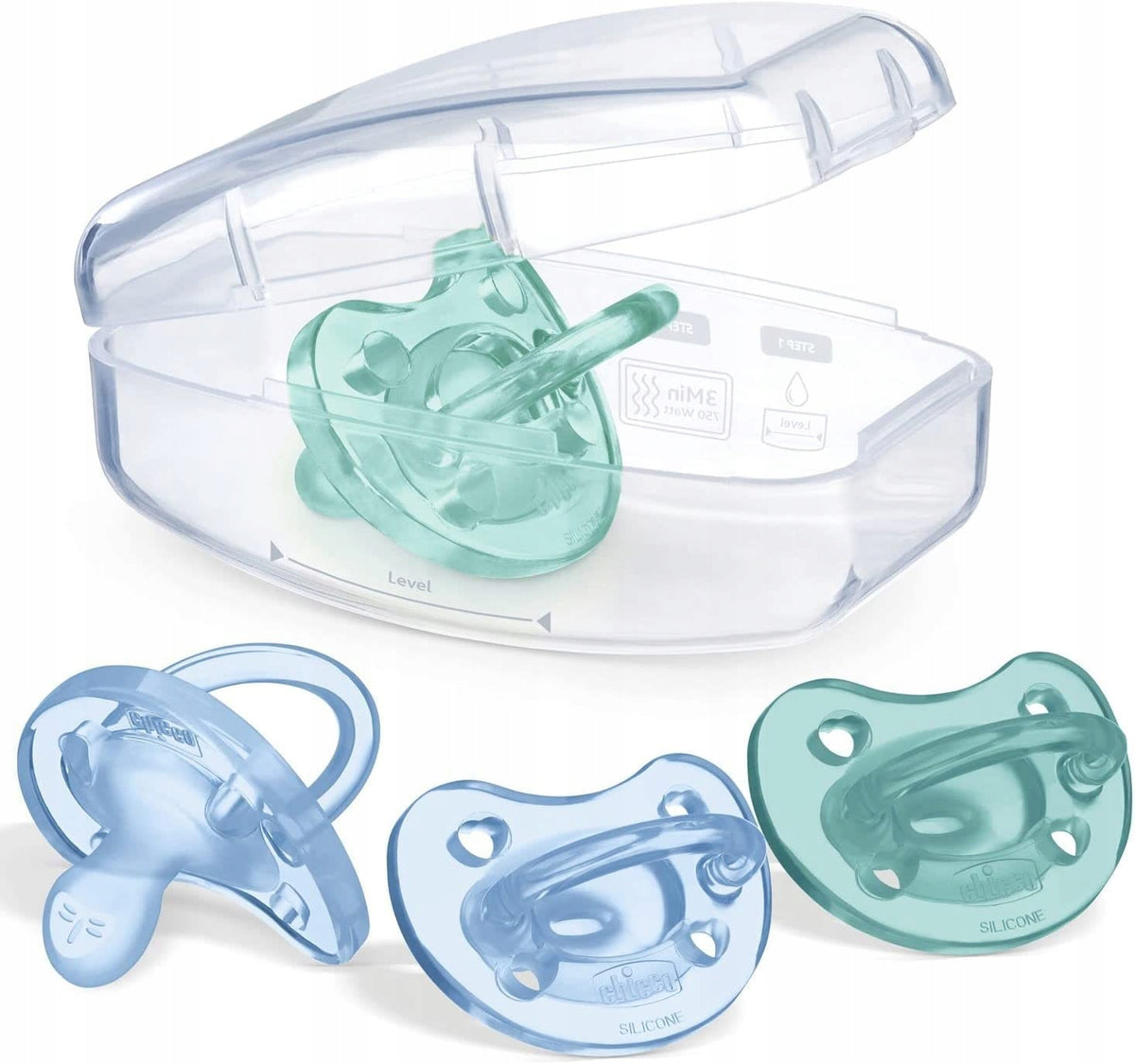 CHICCO PhysioForma smoczek x4 16-36m silikonowy zestaw w pudełku, bez BPA i BPS