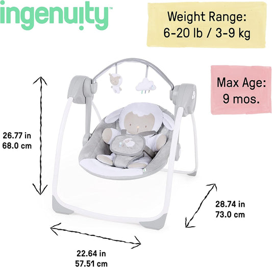 INGENUITY Comfort2GO hamaca SONIDOS VIBRACIONES Cuddle Lamb
