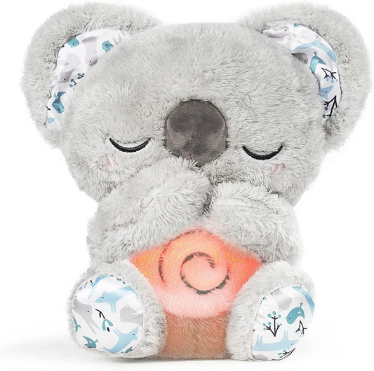 AUBY Ursuleț KOALA adormit, burtică mobilă, cântece de leagăn, luminiță, 25 cm