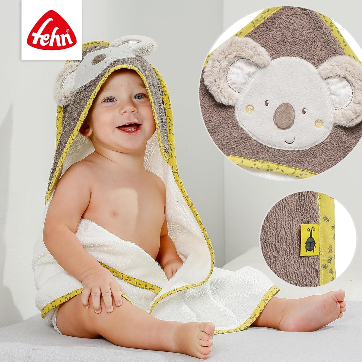 FEHN bawełniany ręcznik z kapturem Koala Australia 80 x 80 cm