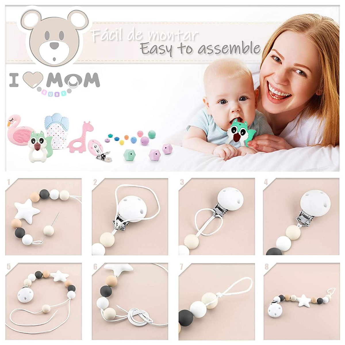 RUBY Artestar DIY Schnullerketten-Set