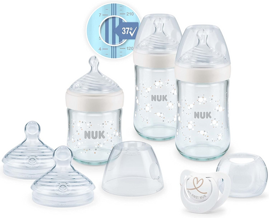 NUK Nature Sense Set 3 Glasflaschen + Beruhigungssauger 0+