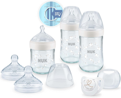 NUK Nature Sense Set 3 Glasflaschen + Beruhigungssauger 0+