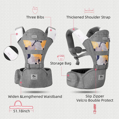 BELLABABY Ergonomische Babytrage mit Hüftgurt 3in1 0-36 Monate