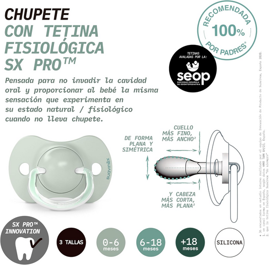 SUAVINEX SX PRO anatomischer Silikon-Schnuller x2, 0–6 Monate – Produktbild 2