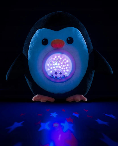 BUBZI Kuscheltier, Sternenhimmel-Projektor, 20 Geräusche PINGUIN 20 cm