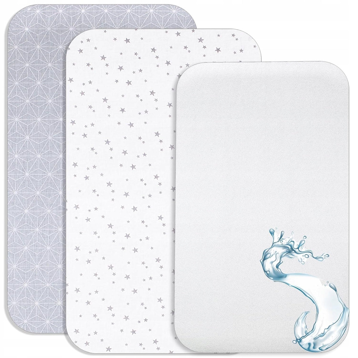 LOVELY HIPPO Spannbetttuch für Babybett x2 55x90 + Matratzenschoner