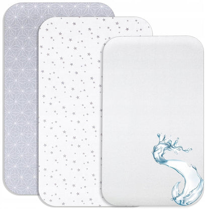 LOVELY HIPPO Spannbetttuch für Babybett x2 55x90 + Matratzenschoner