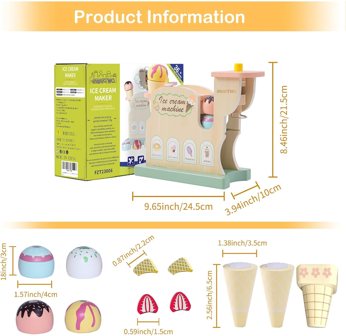 SMARTWO Holz-Eismaschine Set