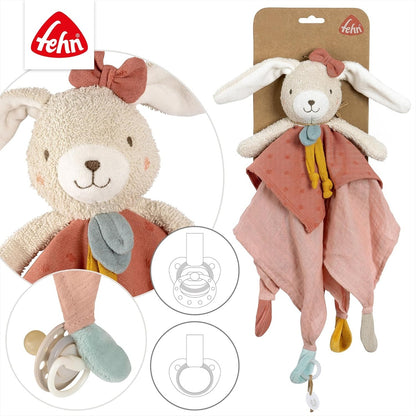 FEHN Natur Baumwoll-Schmusetuch Hase 37 cm