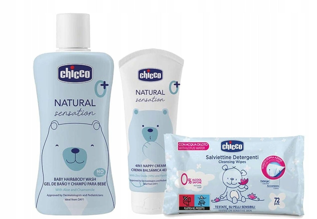 CHICCO Natural Rucksack Windeltasche und Zubehör + Kosmetik