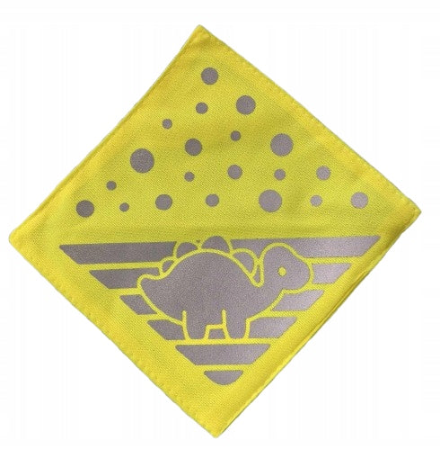 VELOTA Klett-Reflektoren für Kinderwagen 12 x 12 cm 4 Stück DINOSAURIER