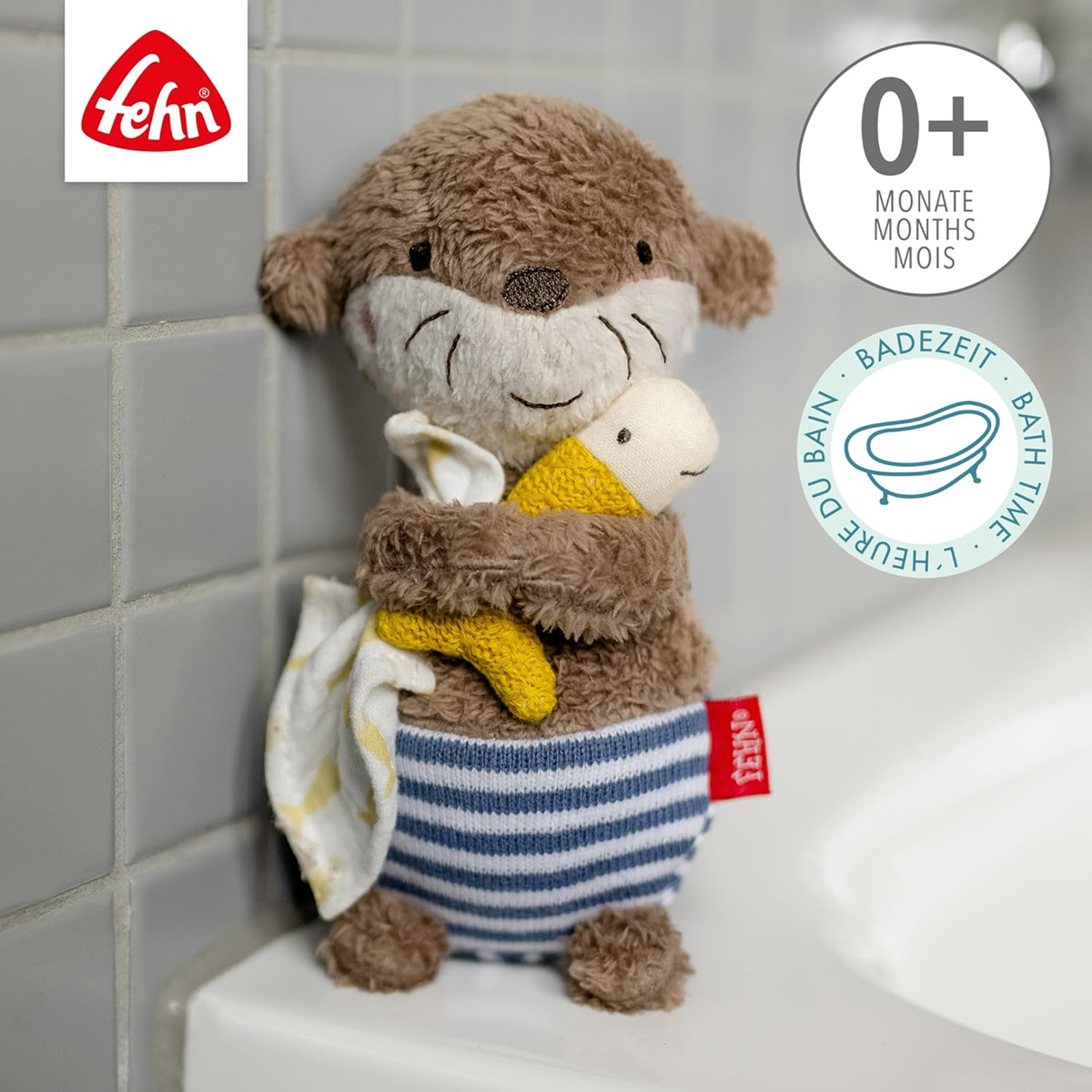 FEHN Plüsch-Bade-Spielzeug Otter 17 cm