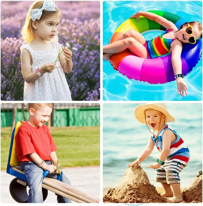 VICLOON wasserdichte SOS-Armbänder für Kinder, 8 Stück + Marker