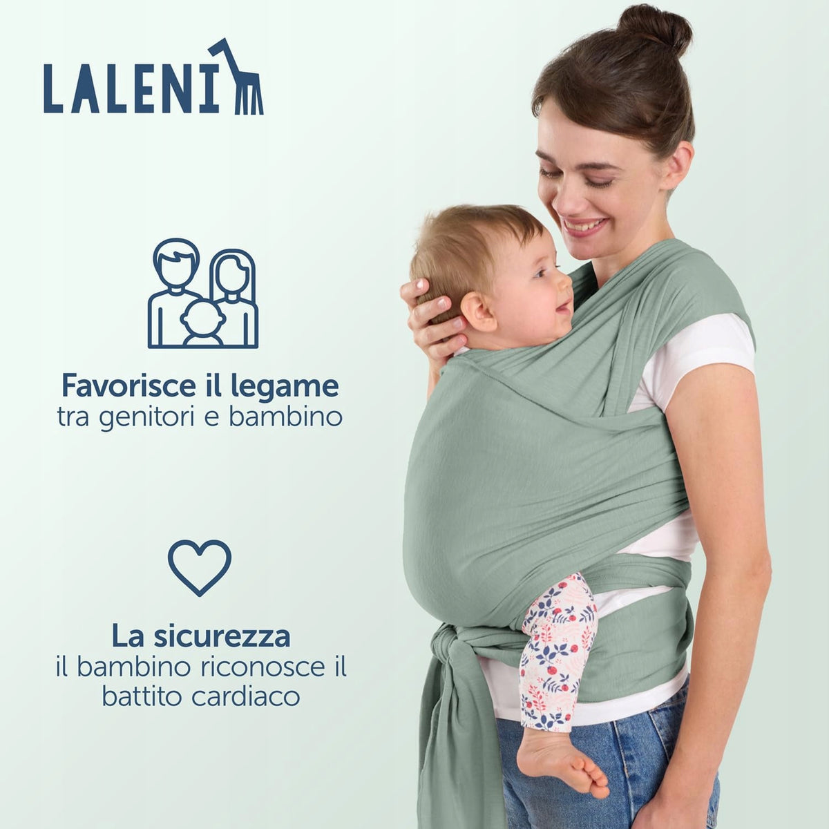 LALENI elastisches Tragetuch für Babys bis 15 kg