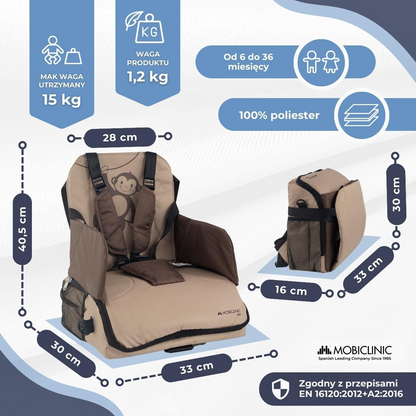 MOBICLINIC Hochstuhl-Sitzerhöhung für Reise, Affe