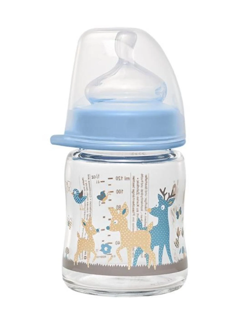 NIP Glasflasche mit Sauger Größe S langsamer Fluss 120 ml ACTIFLEX