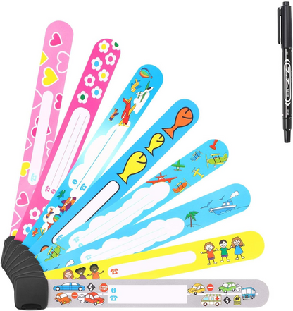 VICLOON wasserdichte SOS-Armbänder für Kinder 8 Stück + Marker