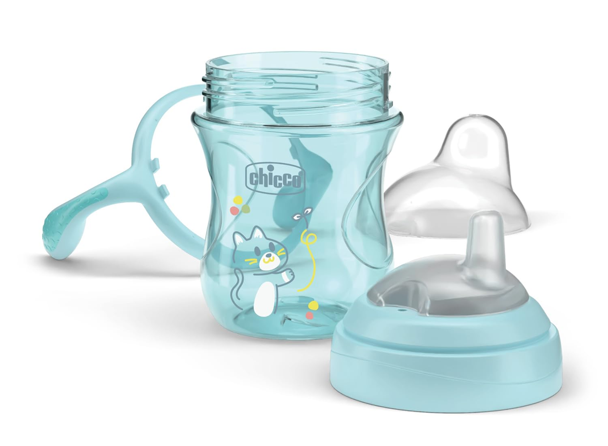 CHICCO Transition Cup Trinklernbecher mit Schnabeltülle und Griffen 200 ml 4m+