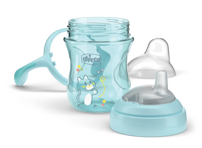 CHICCO Transition Cup Trinklernbecher mit Schnabeltülle und Griffen 200 ml 4m+