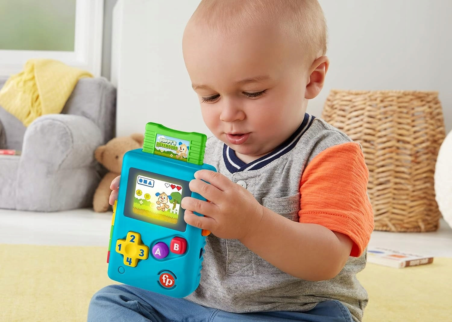 FISHER-PRICE Lil Gamer interaktywna konsola retro J.NIEMIECKI