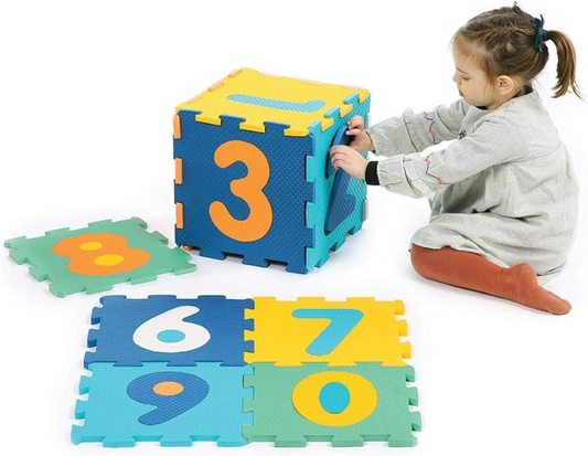LUDI Faltbare Puzzle-Spielmatte 2-in-1 Zahlen 90x90 – Produktfoto 2